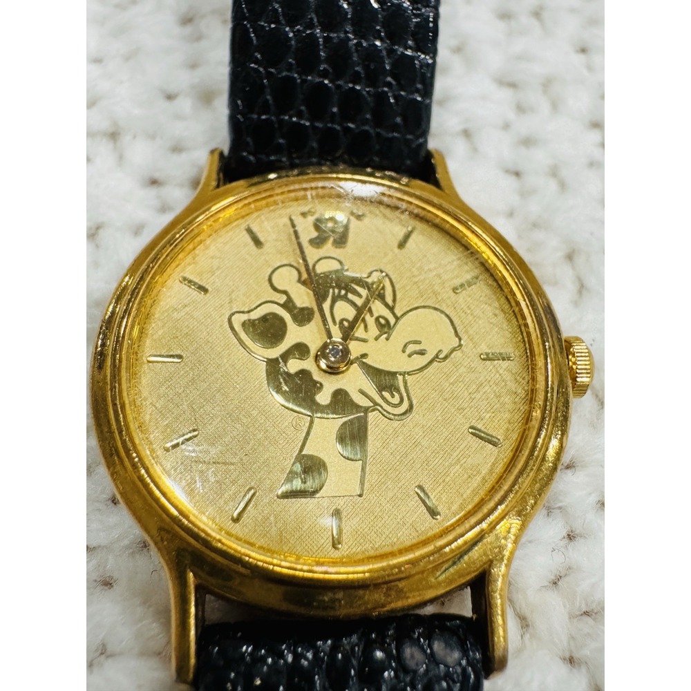 Vintage Seiko Disney Minnie Mouse Gold Tone Watch V700-6090 Untested No Battery